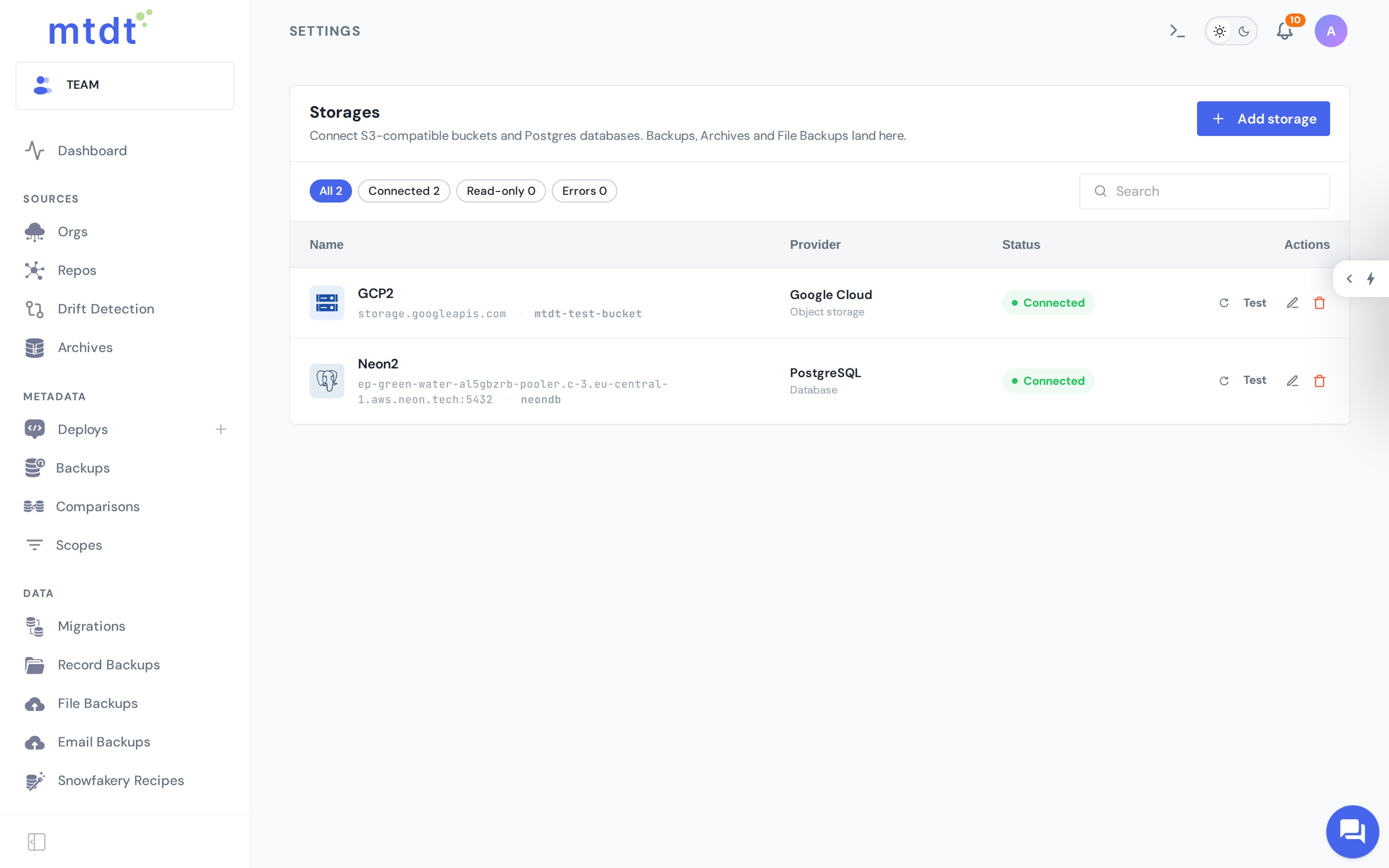Connect your own PostgreSQL (or an S3 bucket) as a backup destination