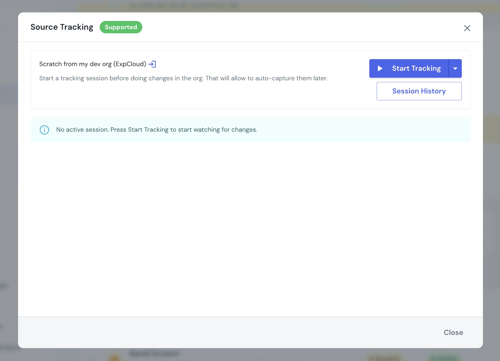 Source Tracking — Start Tracking on a source-tracked org